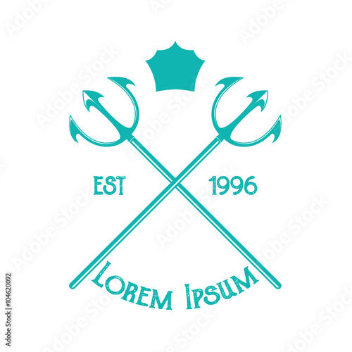 Crossed trident logo vector