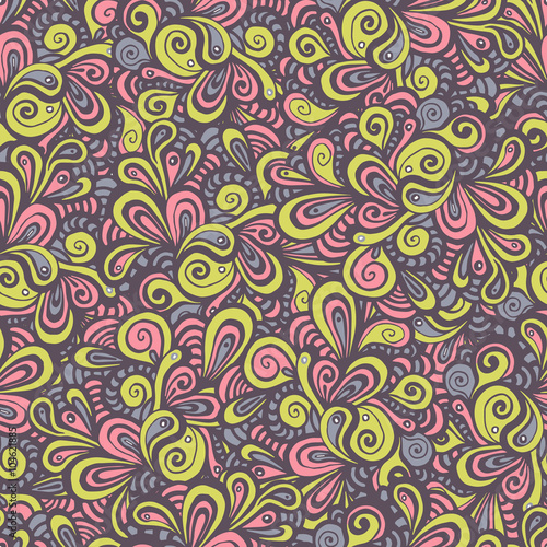 Multicolor doodle seamless pattern. Vector illustration 