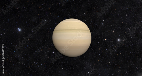 Planet Saturn on Outer space