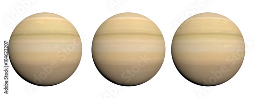 Planet Saturn on White Background