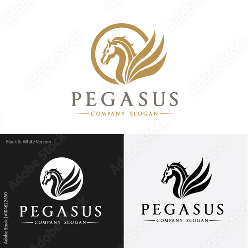 Pegasus Logo,Animal logo,horse Logo,vector logo template