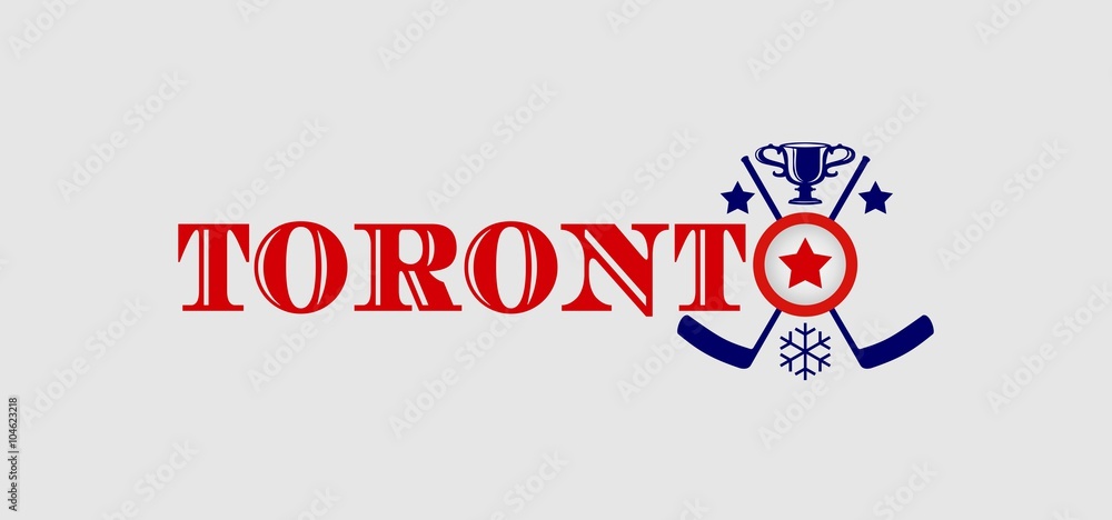 Obraz premium Image relative to canada and usa hockey. Toronto city name with built in emblem