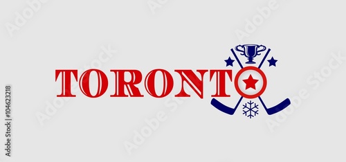 Image relative to canada and usa hockey. Toronto city name with built in emblem