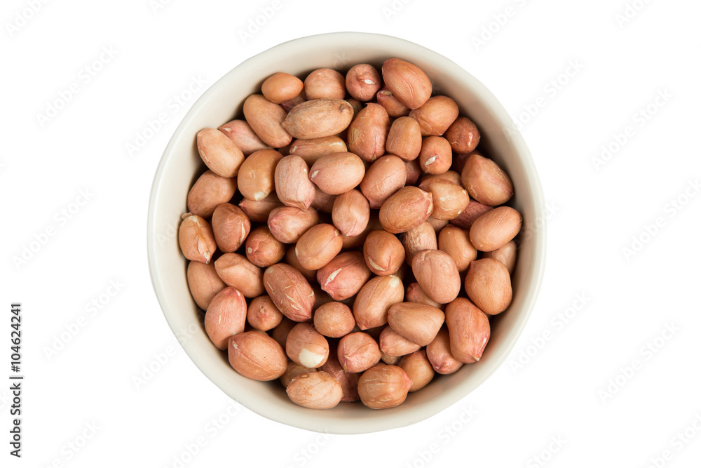 Isolated a bowl of peanut on a white background Isolated a bowl of peanut on a white background