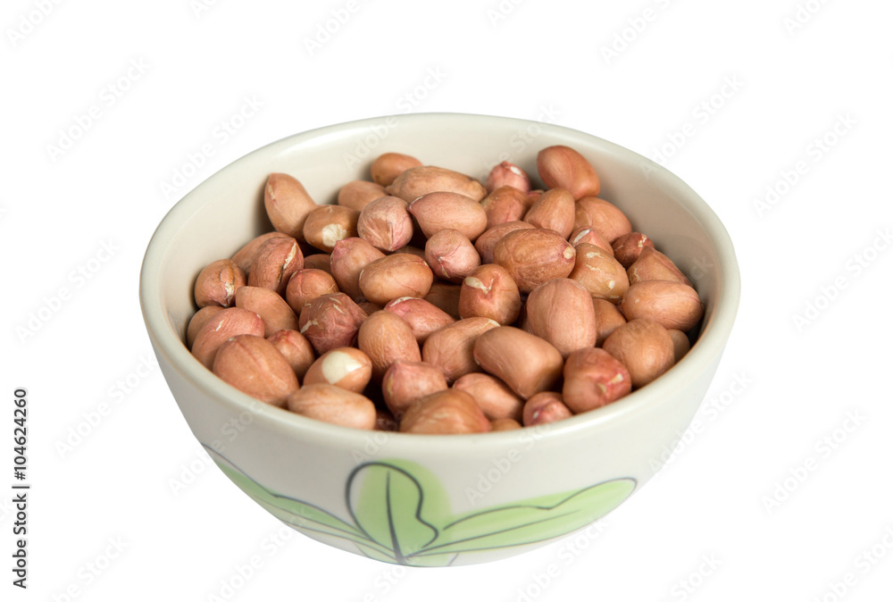 Isolated a bowl of peanut on a white background Isolated a bowl of peanut on a white background