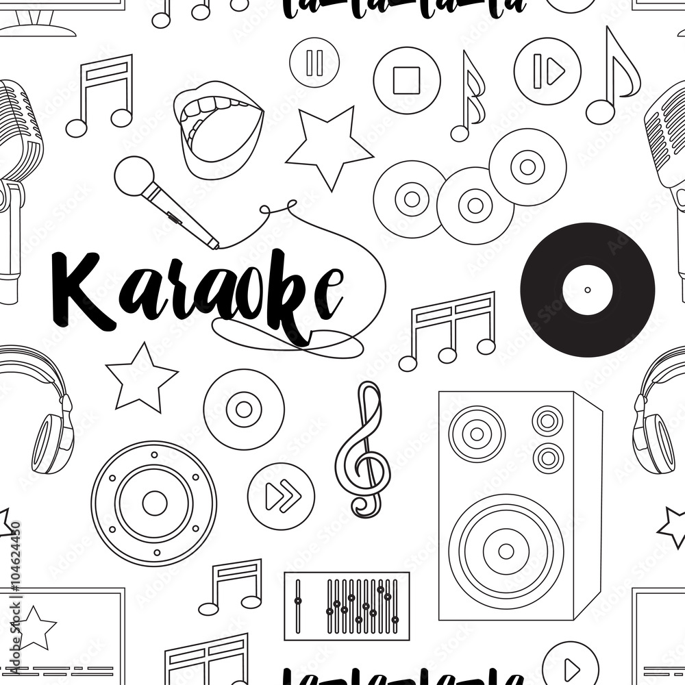Obraz premium Theme of karaoke pattern