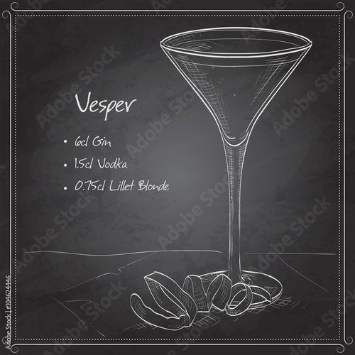Cocktail Vesper on black board