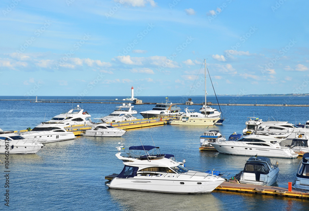 Motor yacht in jetty