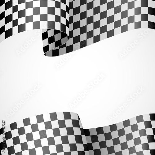 Fototapeta Decoration of racing flag on white