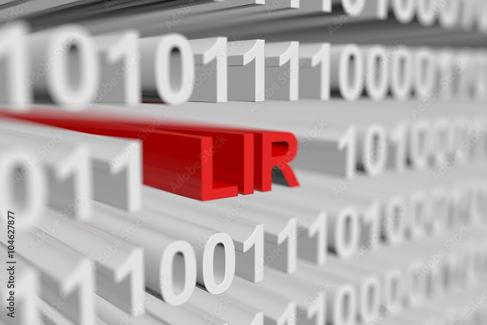 LIR is represented as a binary code with blurred background