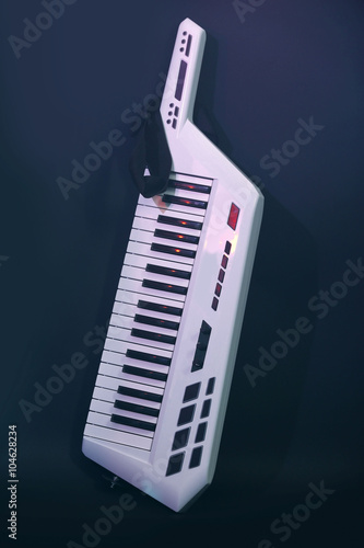 Synthesizer on dark background