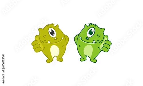 Twin Little Green Monster
