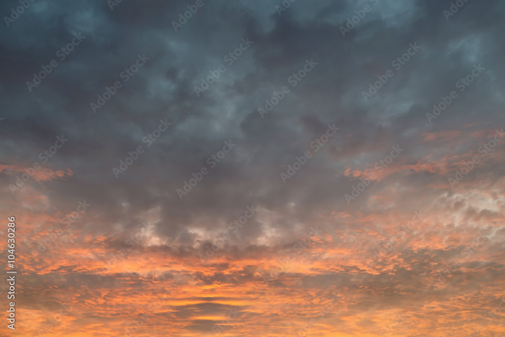 Sunset sky as a background. Beautiful natural composition
