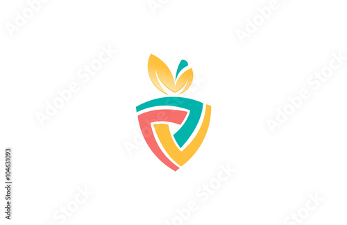 fruits abstract shield logo