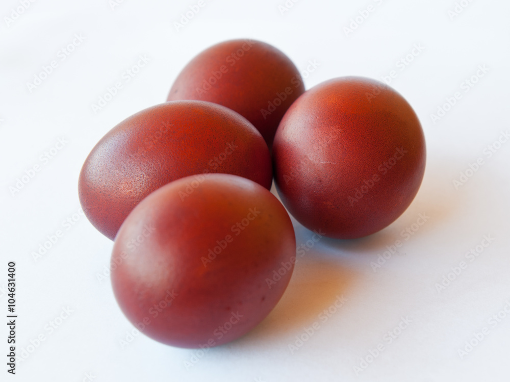 Four Easter eggs against white background Four Easter eggs against white background