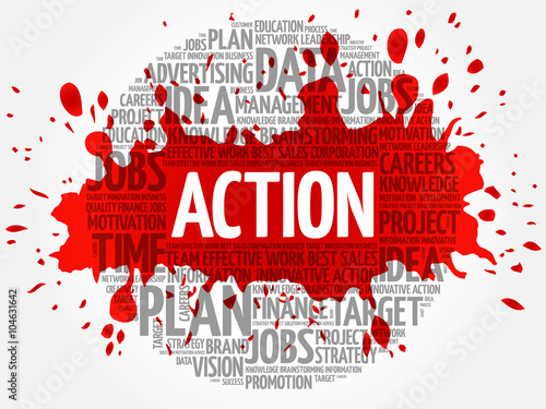 ACTION word cloud, business concept