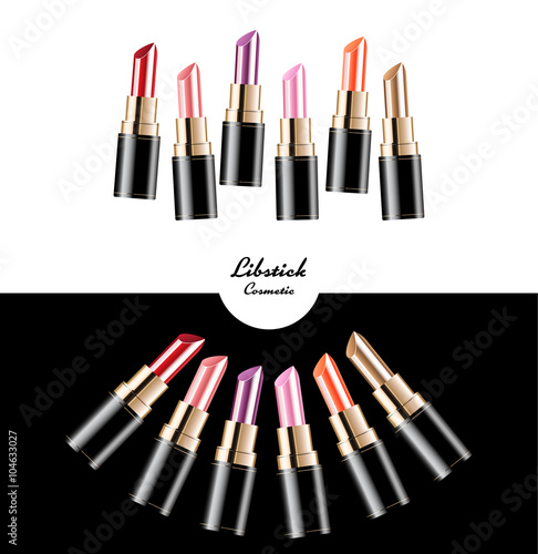Multicolor lipstick. lipstick collection. vector illustration.