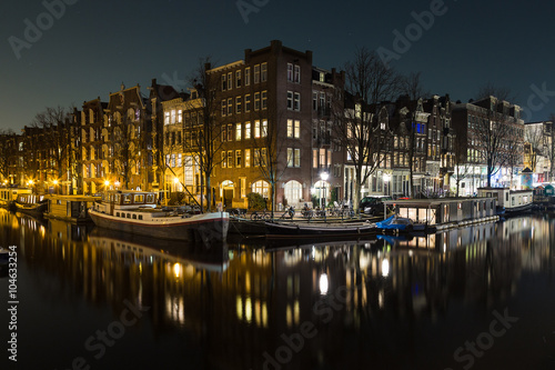 Canals in Amsterdam at Night