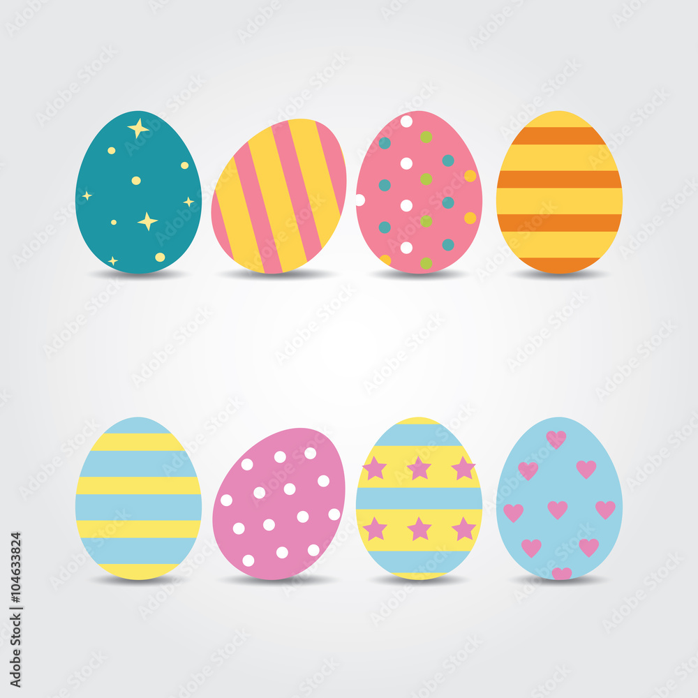 Easter eggs. Vector illustration. Easter eggs vector icons flat style. Easter eggs isolated vector. Easter eggs for Easter holidays design. Easter eggs isolated on white background.