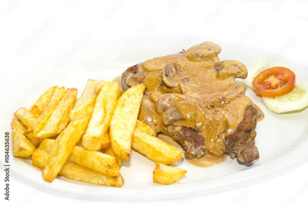 Schnitzel with mushroom Schnitzel with mushroom