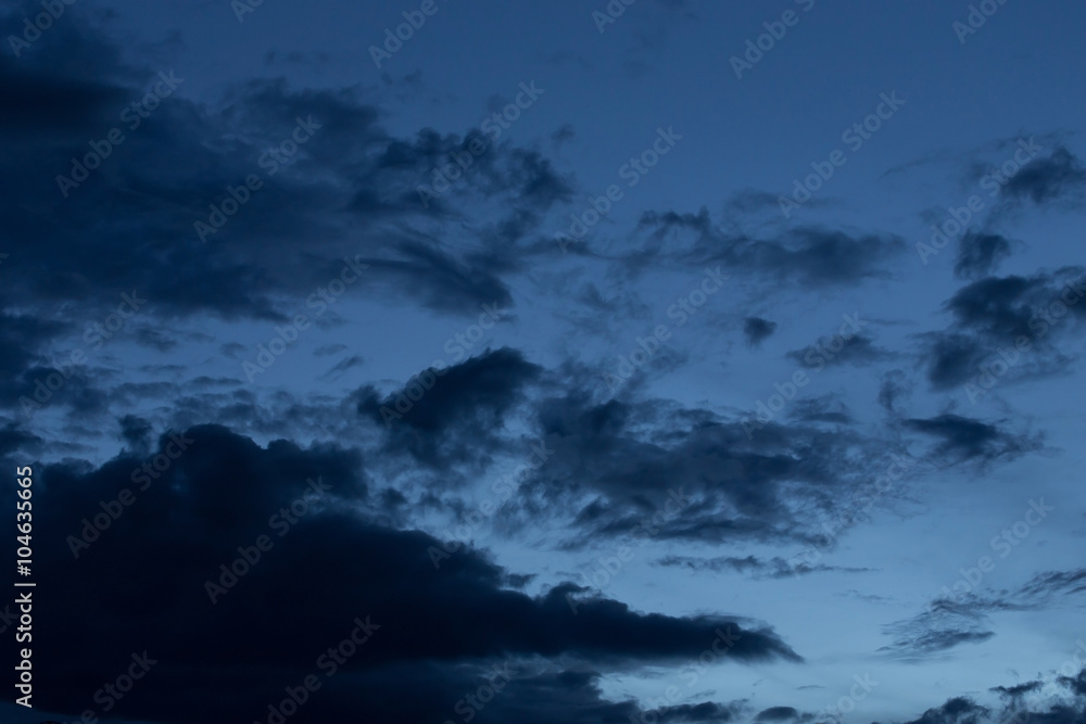 Fototapeta premium black cloud in dark night sky background
