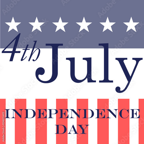 Icono plano INDEPENDENCE DAY sobre bandera de USA #2