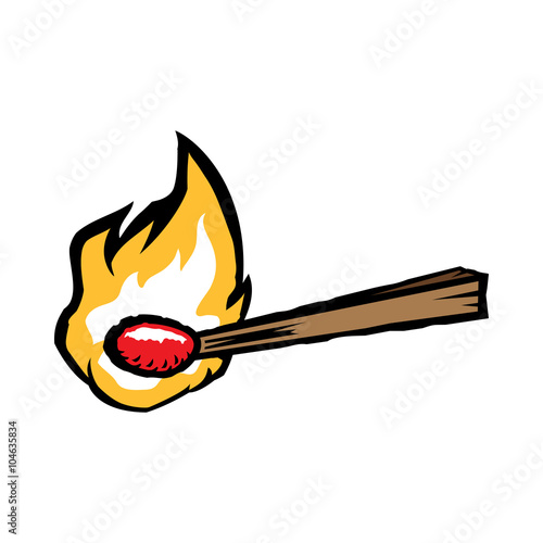 Match Fire Flame Vector Icon