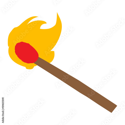 Match Fire Flame Vector Icon