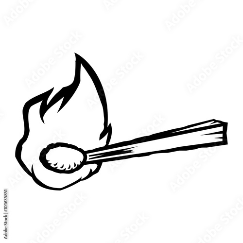 Match Fire Flame Vector Icon