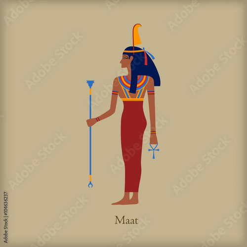 Maat, Goddess of justice icon, flat style