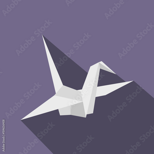 Paper Dove icon, flat style