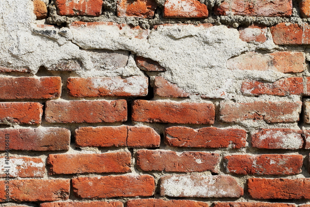 Obraz premium old red brick wall background and texture, grunge architecture pattern