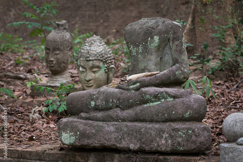 buddha statue in wat umong  chiang mai  travel thai temple