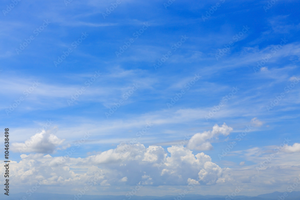 Fototapeta premium cloud on clear blue sky, cloudy dramatic sky background