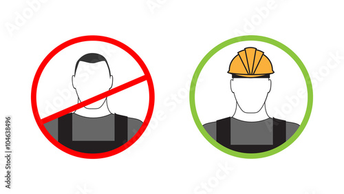 Warning sign on the use of personal protective equipment