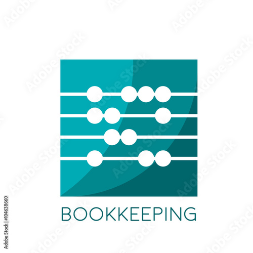 Vector sign abacus, bookkeeping concept