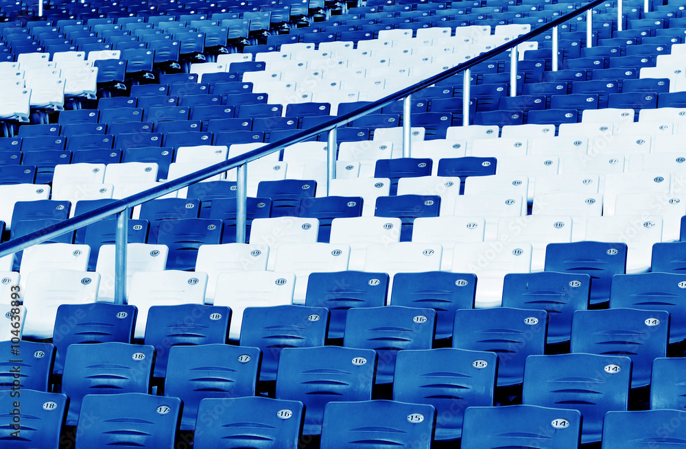 Fototapeta premium Rows of blue seats