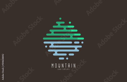 Mountain line logo. Beautiful logo. Creative logo. Line logo design.