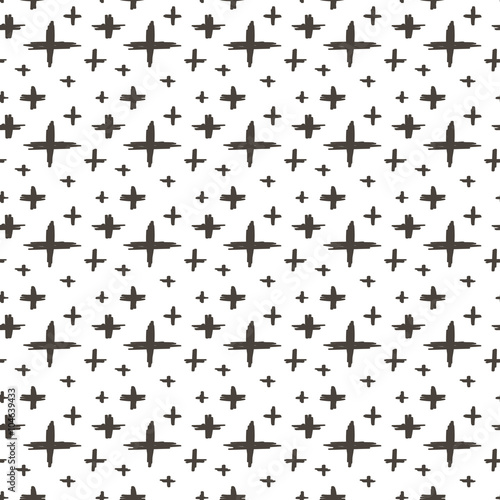 Abstract doodle, hand drawn cross seamless pattern background. 