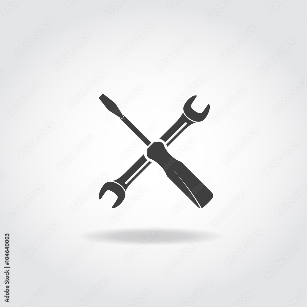 Wrench Screwdriver Black Icon Wrench Screwdriver Black Icon