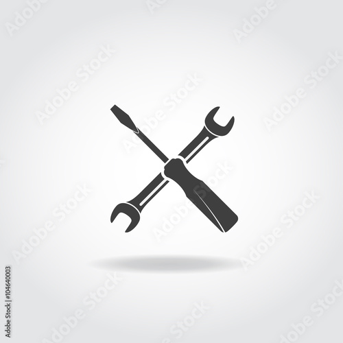 Wrench Screwdriver Black Icon