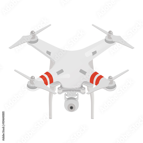 Vector illustration of quadrocopter or drone isolated on white background