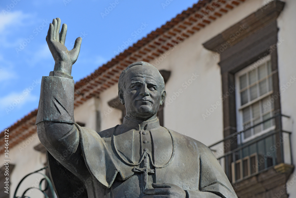 Statue du pape Jean-Paul 2 à Funchal