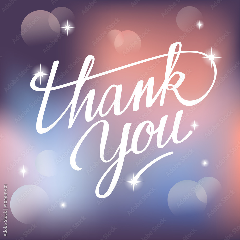 Lettering Thank You : Vector Illustration
