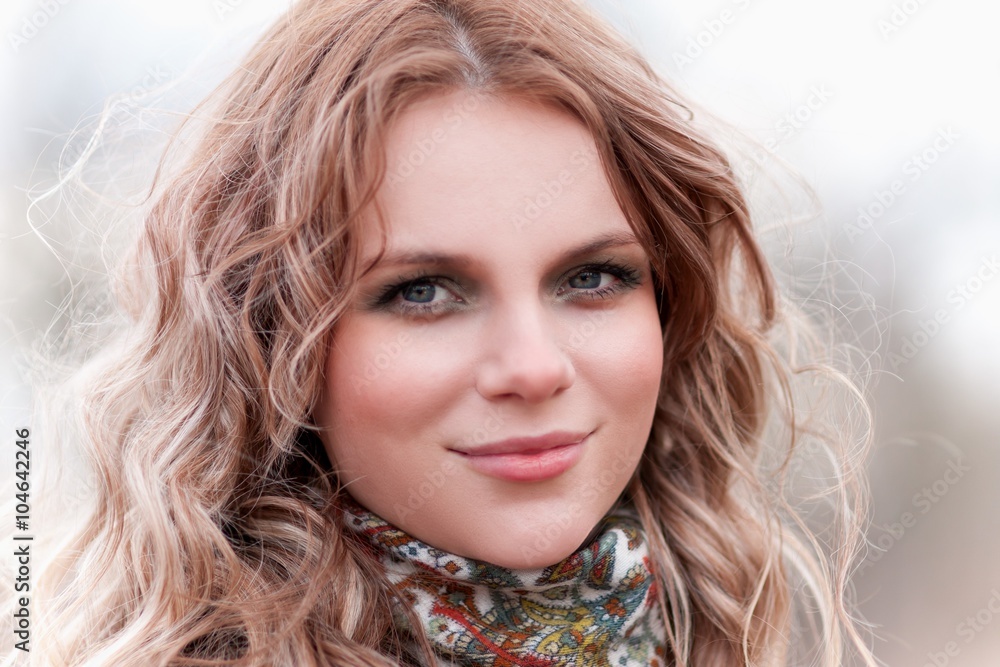 blonde face with neckerchief blonde face with neckerchief