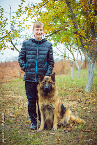 boy with German Shepherd © liandstudio