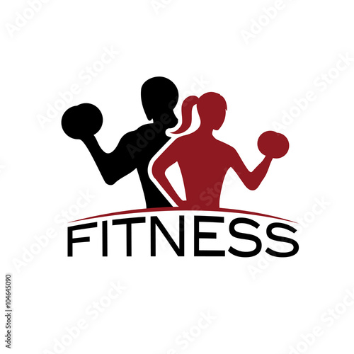 man and woman of fitness silhouette character vector design temp