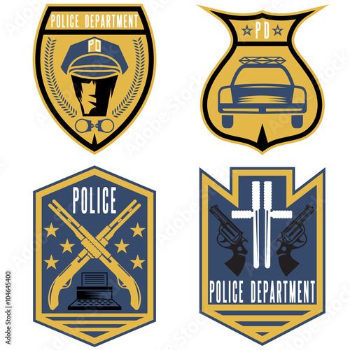 set of vintage police law enforcement badges