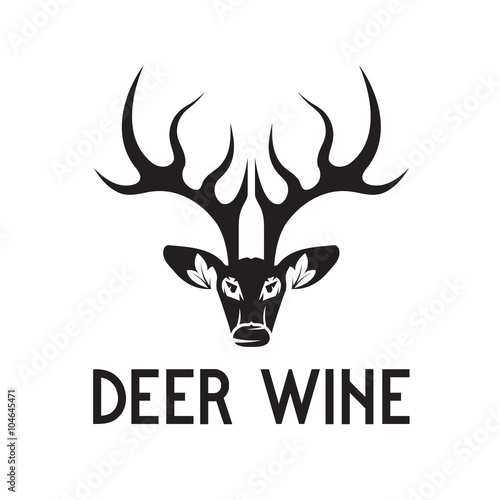 deer wine negative space vector concept