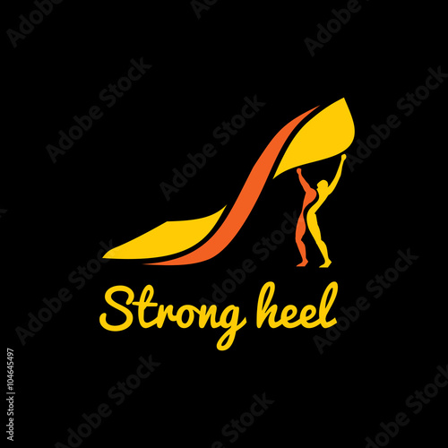 Vector logotype women's high heel shoes